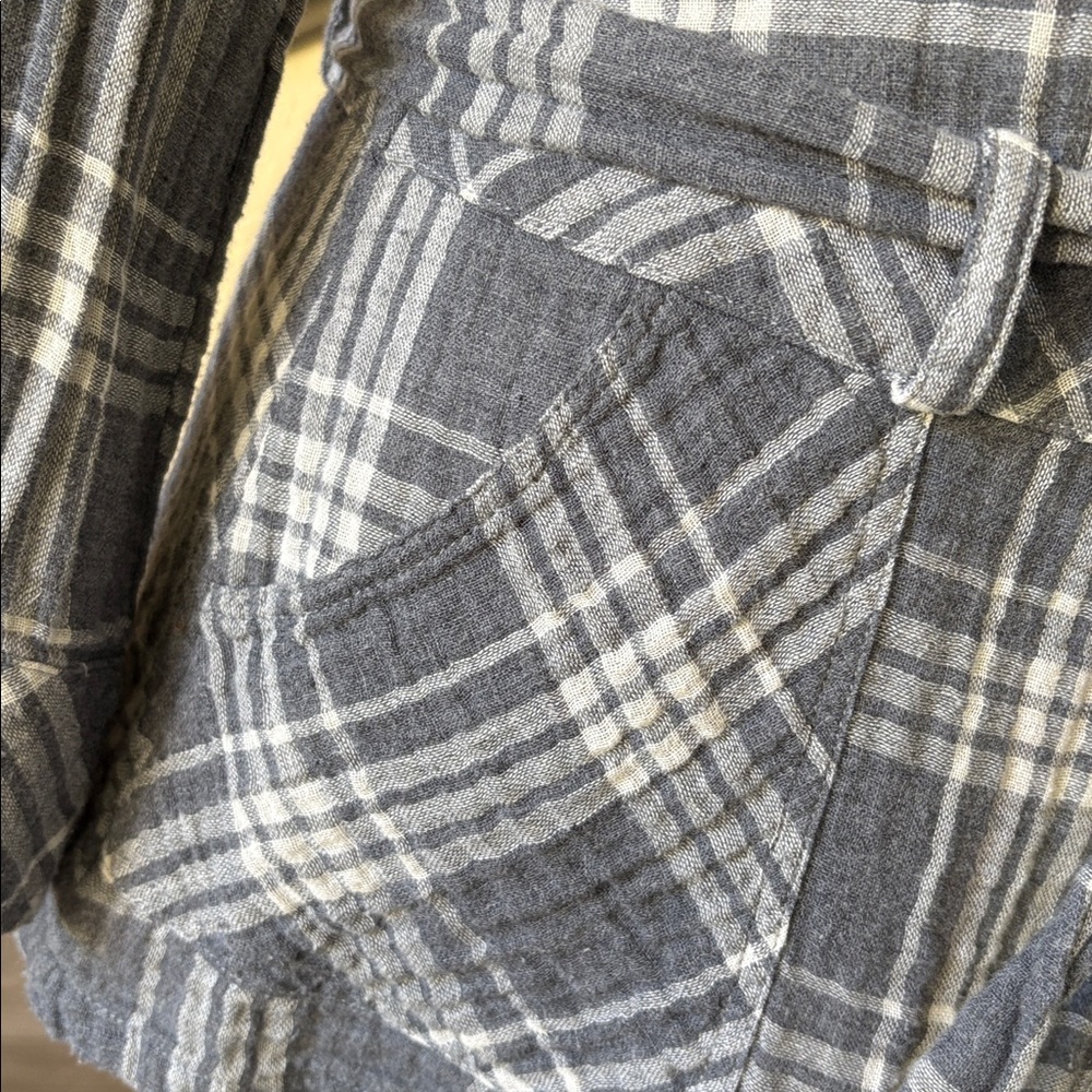 Heritage 1981 Gray & Cream Checkered Long Sleeve Button Down Shirt Size Small - Picture 4 of 9